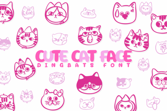 Cute Cat Face: A Playful Dingbats Font for Scroll-Stopping Brand Content