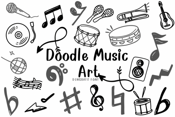 Doodle Music Art Font