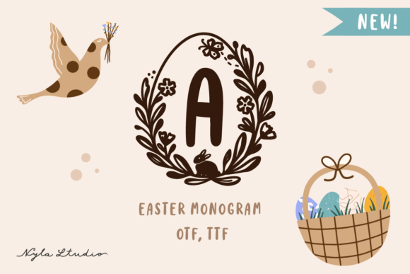 Easter Monogram: A Hand-Drawn Font for Small Business Branding