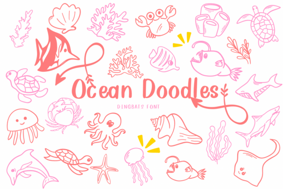 Ocean Doodles: A Creative Font for Aquatic Themes